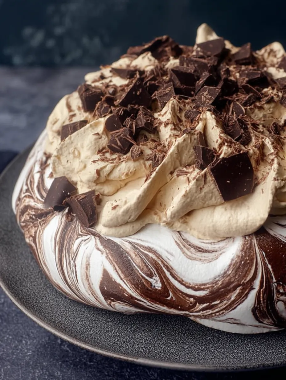 Delikatne Beza Pavlova czekoladowa.