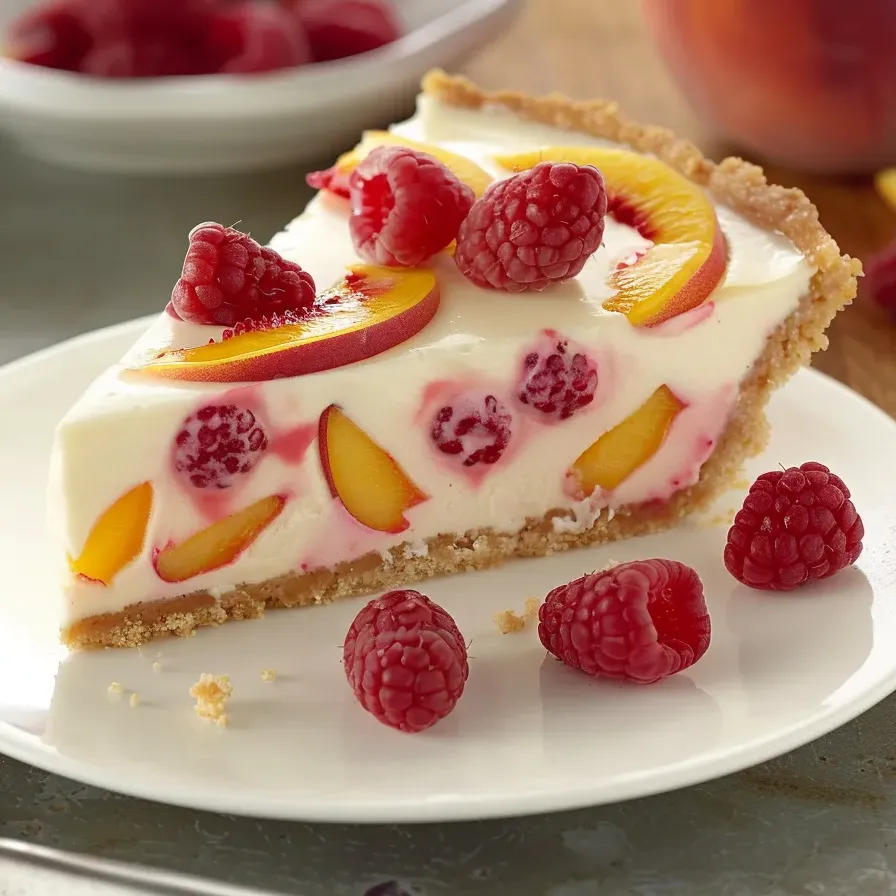 Tarta Jogurtowa z Malinami i Brzoskwiniami.