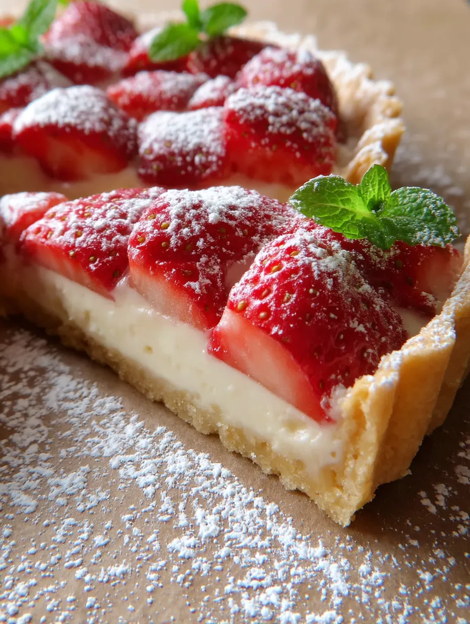 Latwy Tarta z kremem waniliowym i truskawkami.