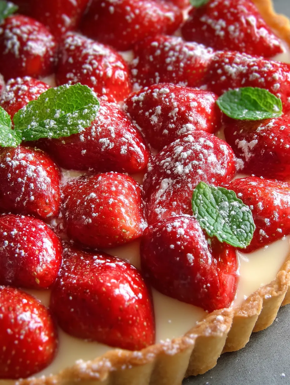 Tarta z kremem waniliowym i truskawkami, pełna i cichość.