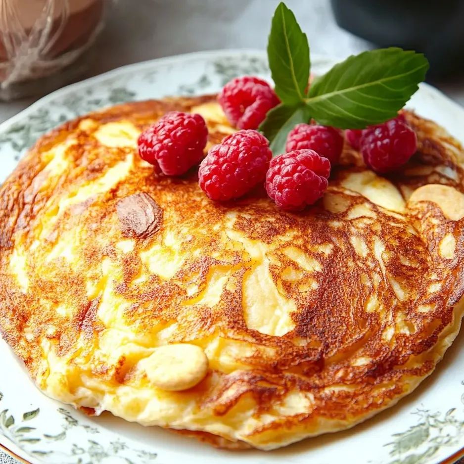 Omlet twarogowy z jabłkami.