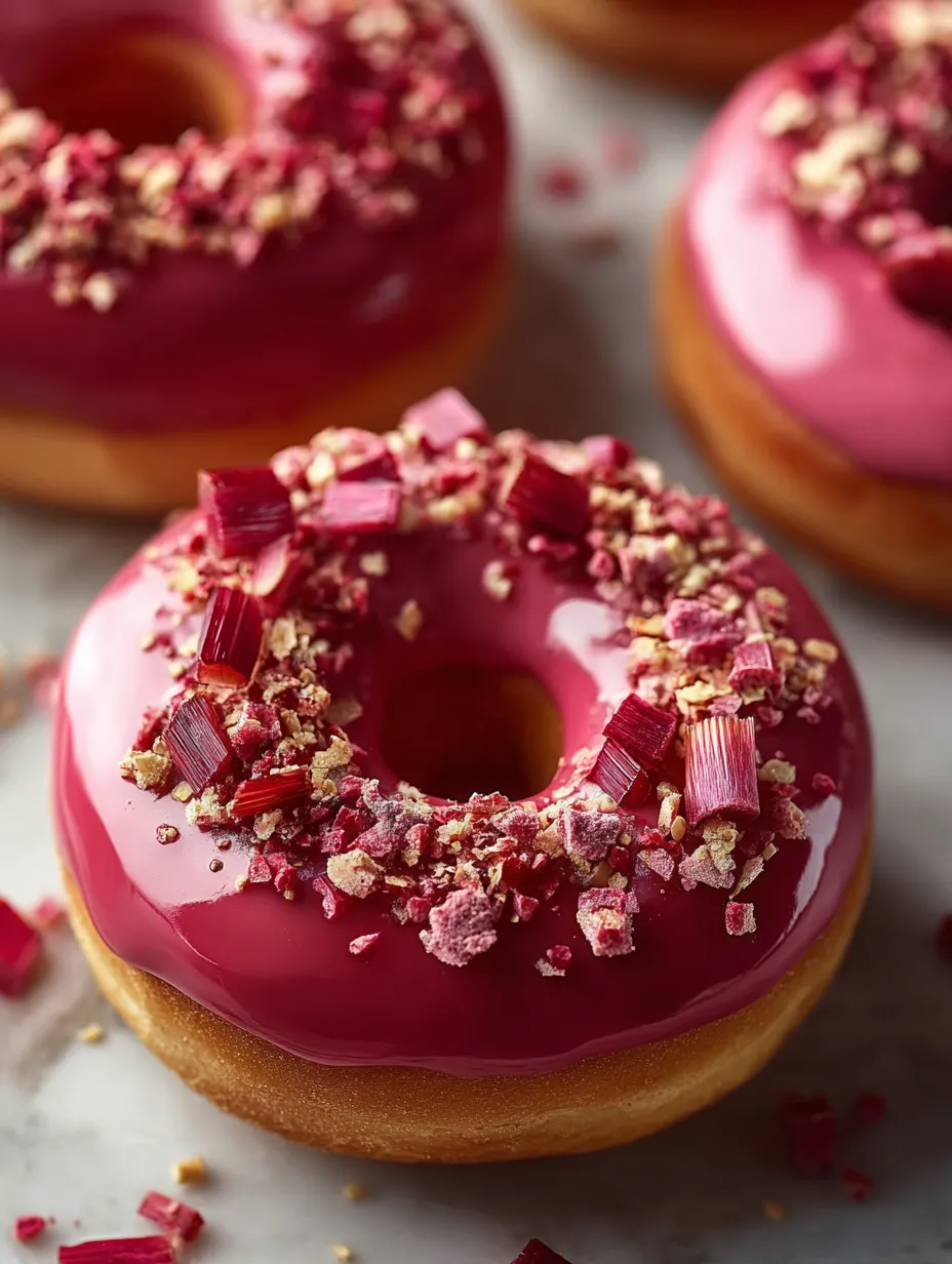 Smaczne Pączki z nadzieniem truskawkowo-rabarbarowym.