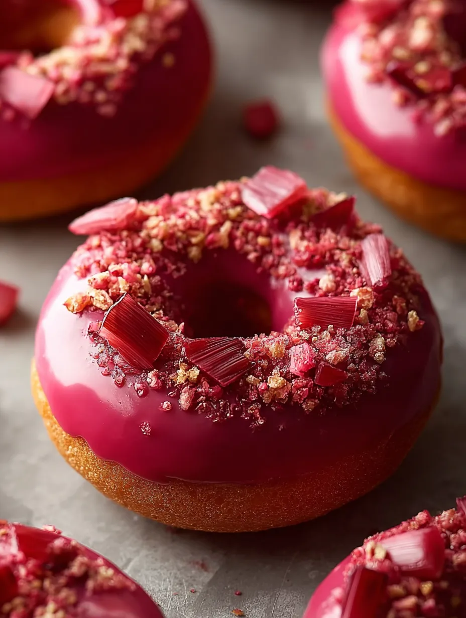 Pyszne Pączki z nadzieniem truskawkowo-rabarbarowym.