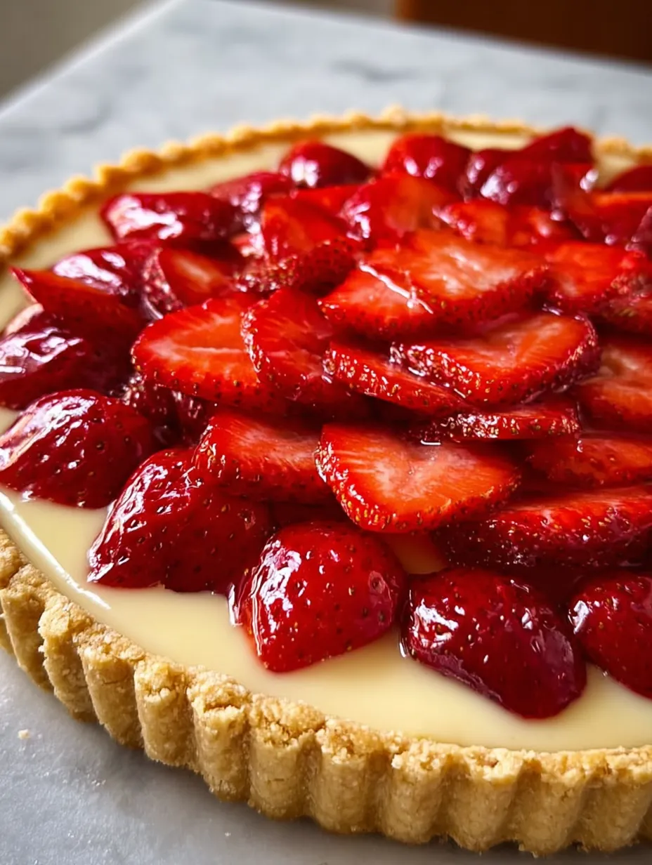 Pyszne tarta z truskawkami.
