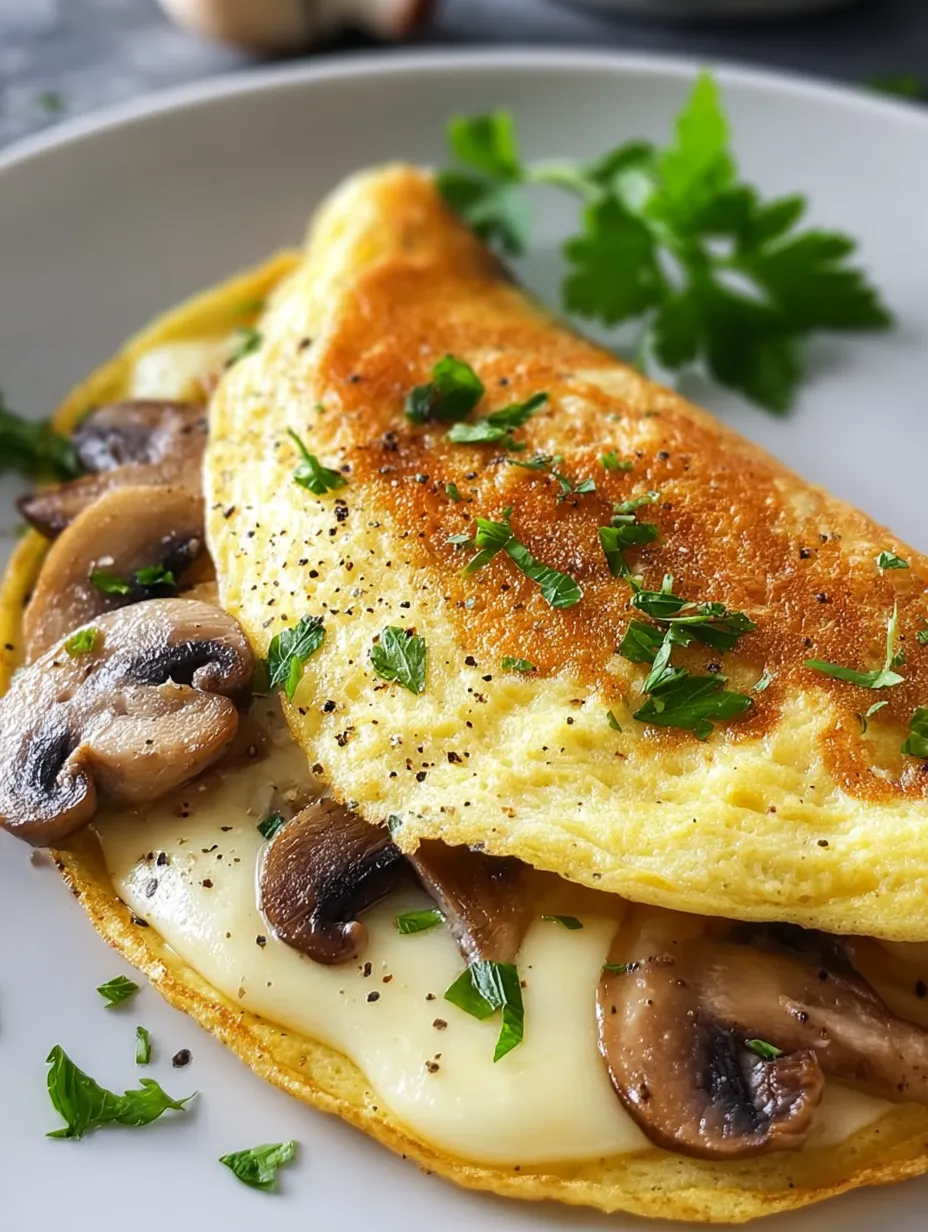 Smaczne Omlet z Pieczarkami i Mozzarellą