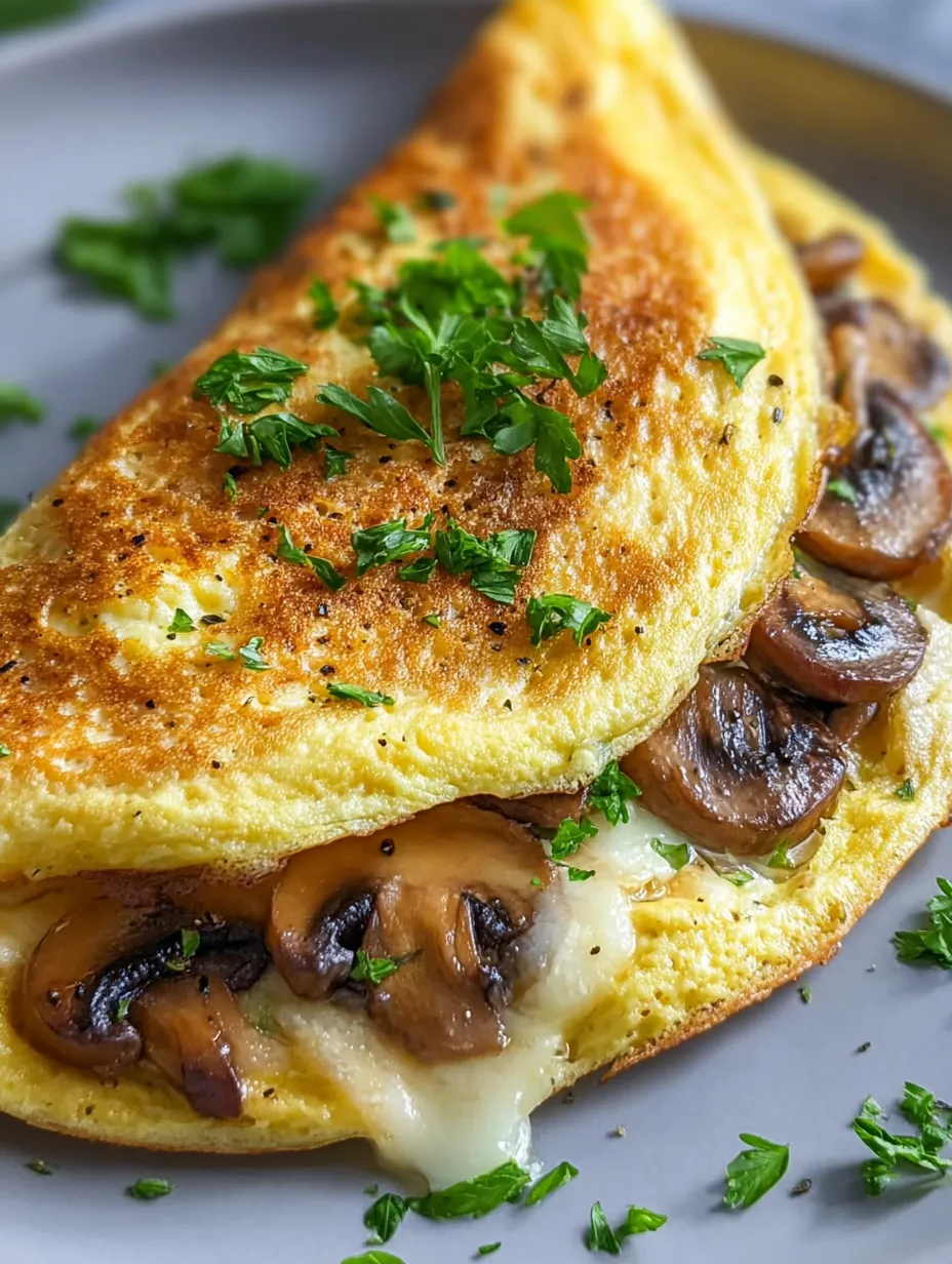 Pyszne Omlet z Pieczarkami i Mozzarellą.