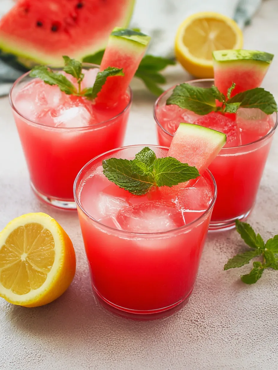 Smaczne Lemoniada arbuzowa.