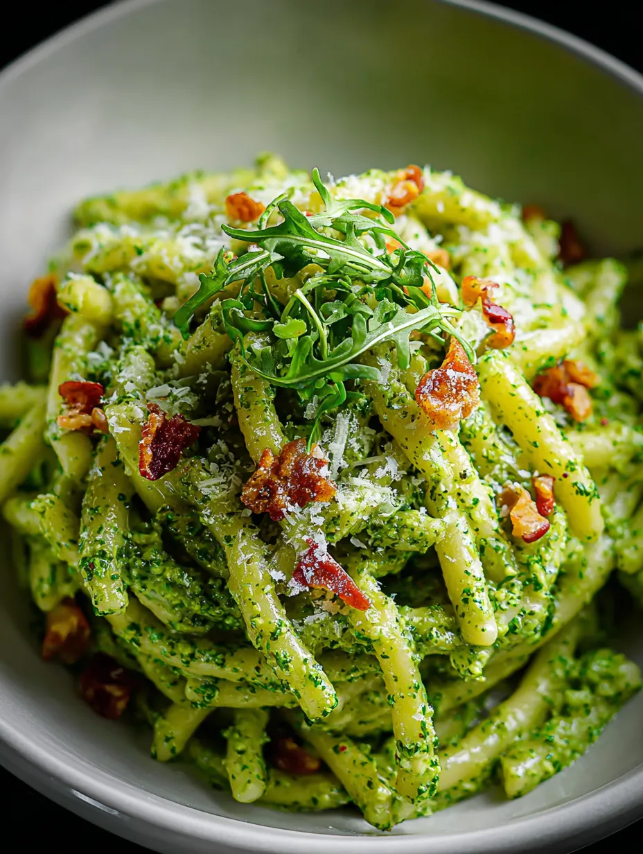 Makaron z kremowym pesto z rukoli i orzechów włoskich przepis.