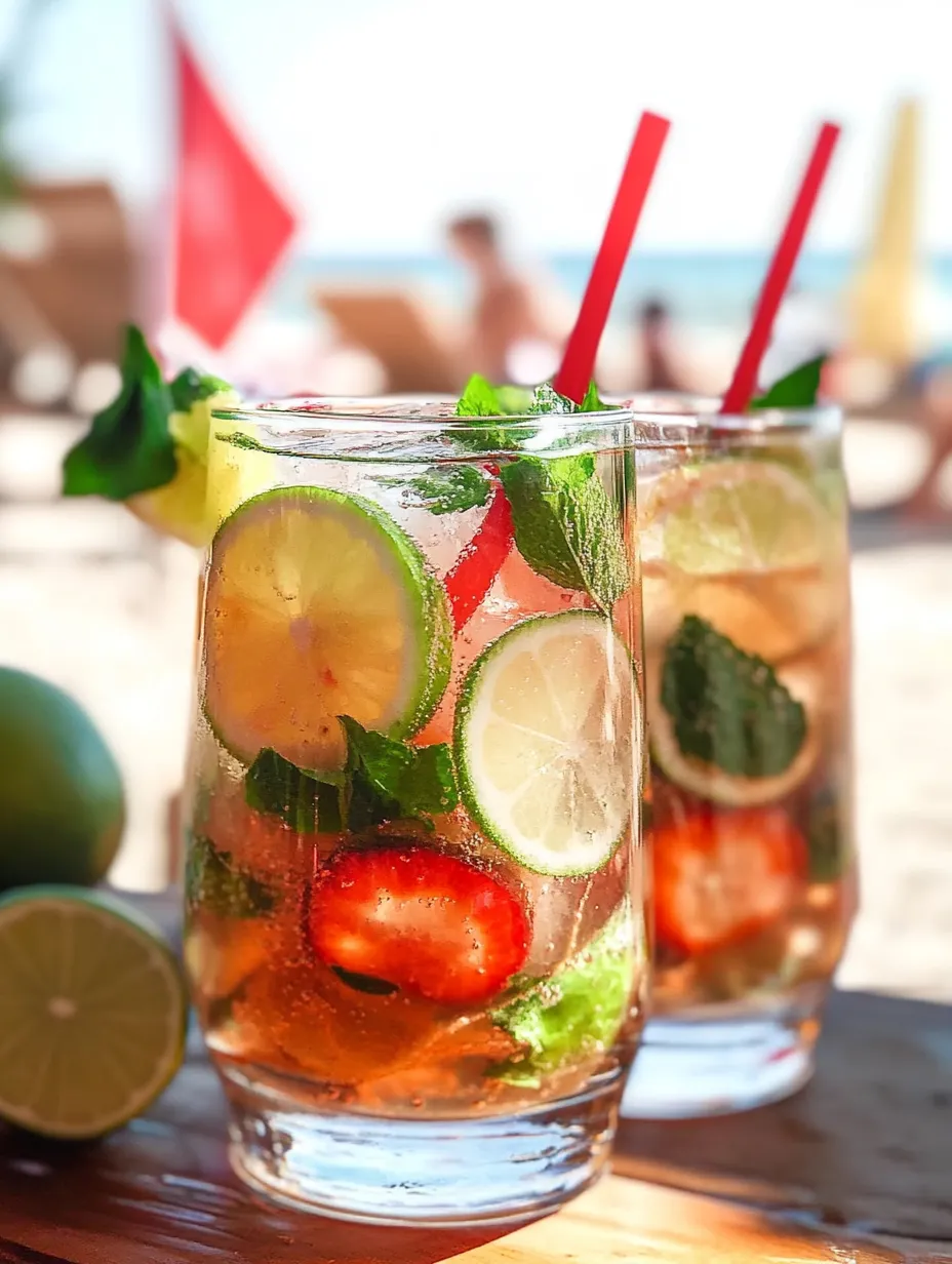 Aromatyzowana woda z truskawkami, ogórkiem, limonką i miętą przepis.