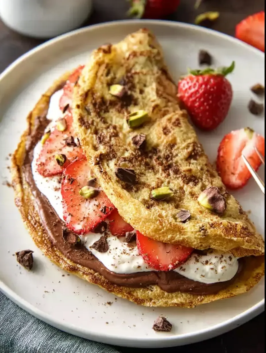 łatwy omlet z budyniem czekoladowym