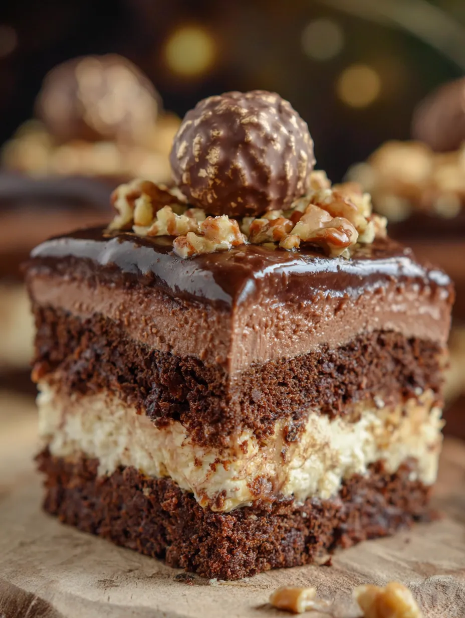 Łatwe ciasto Ferrero Rocher bez pieczenia.