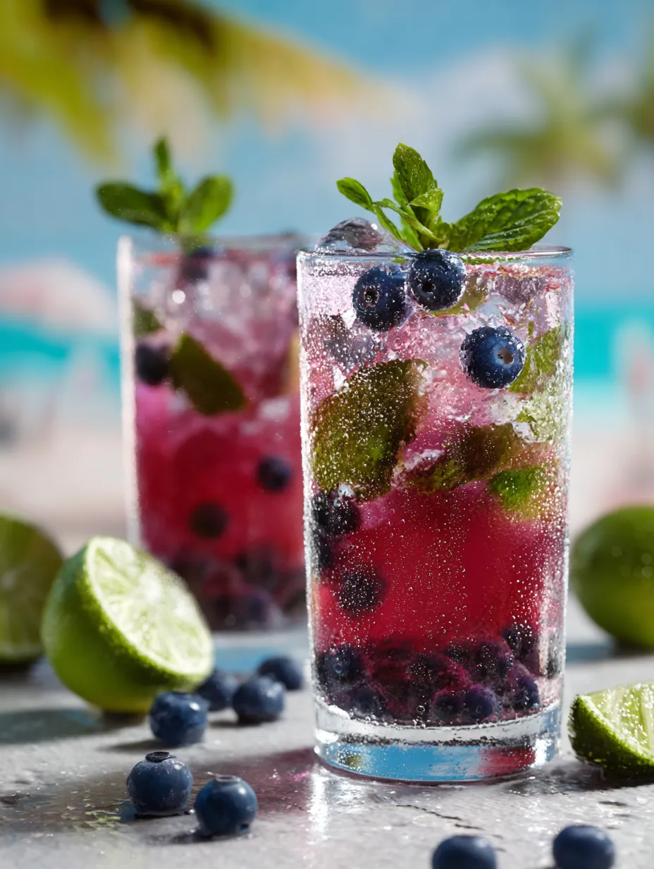 Łatwa jagodowa Mojito MOCKTAIL.