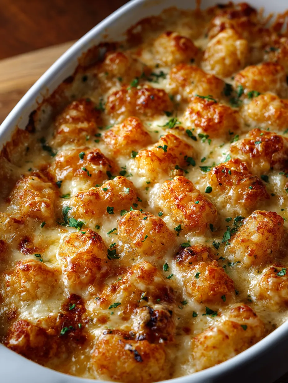 Zapiekany Kurczak Alfredo z Tater Tots