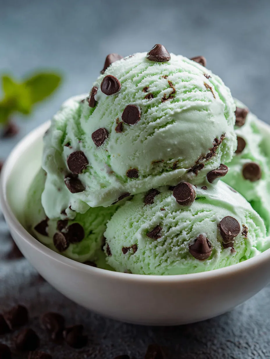W misce zaległe chocolate ice cream z chocolate chips.