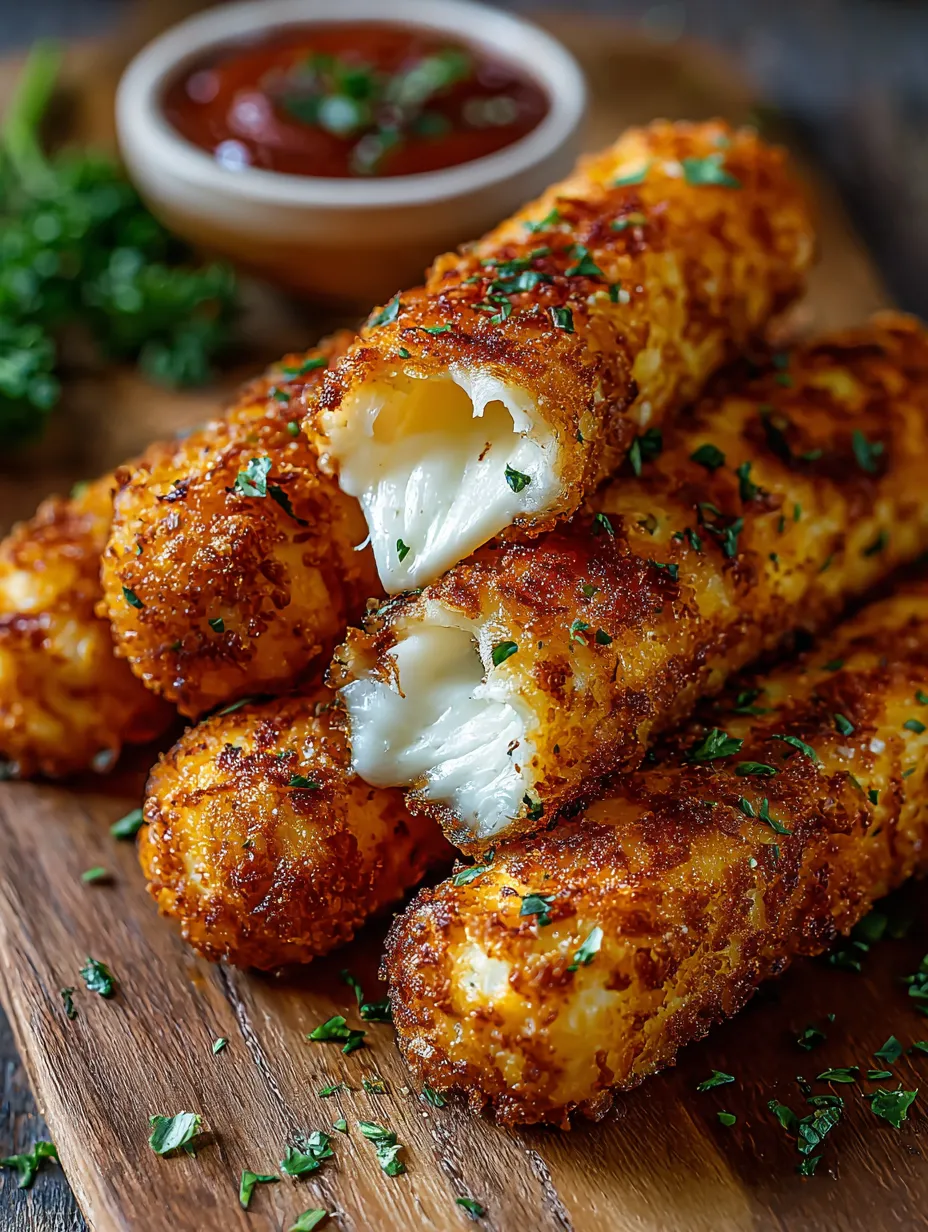 chrupiace domowe paluszki mozzarella.