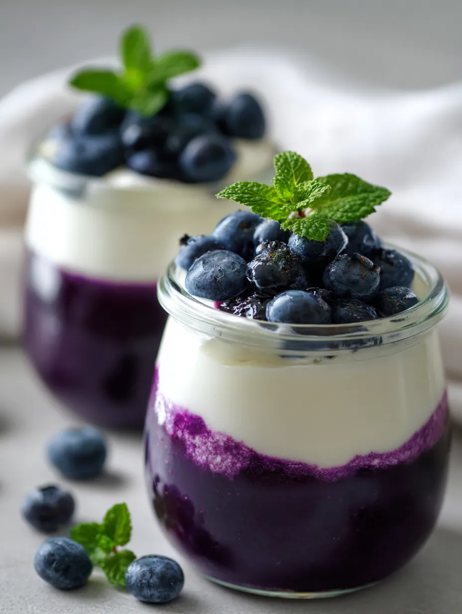 Jagodowy deser z chia i mascarpone.