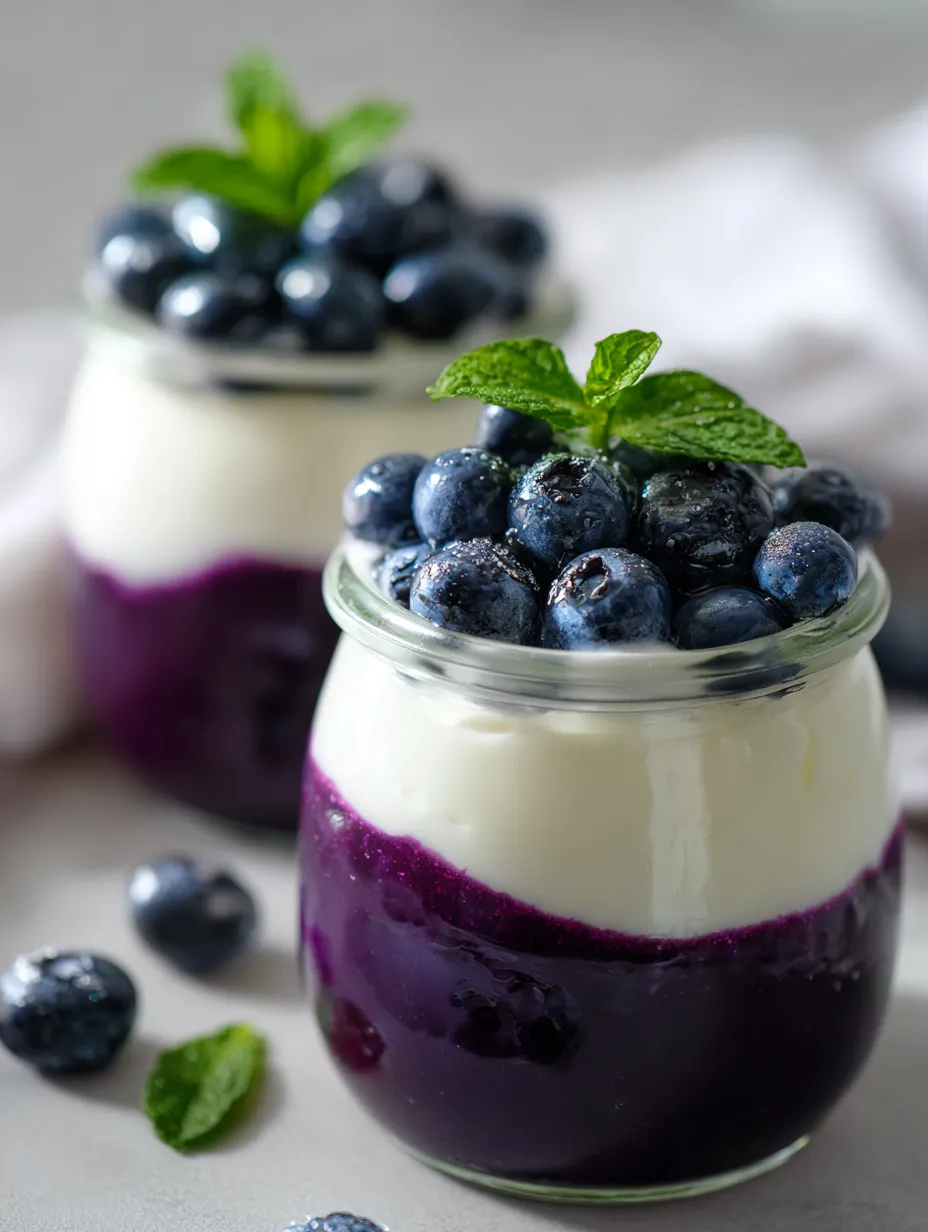 Jagodowy deser z chia i mascarpone.