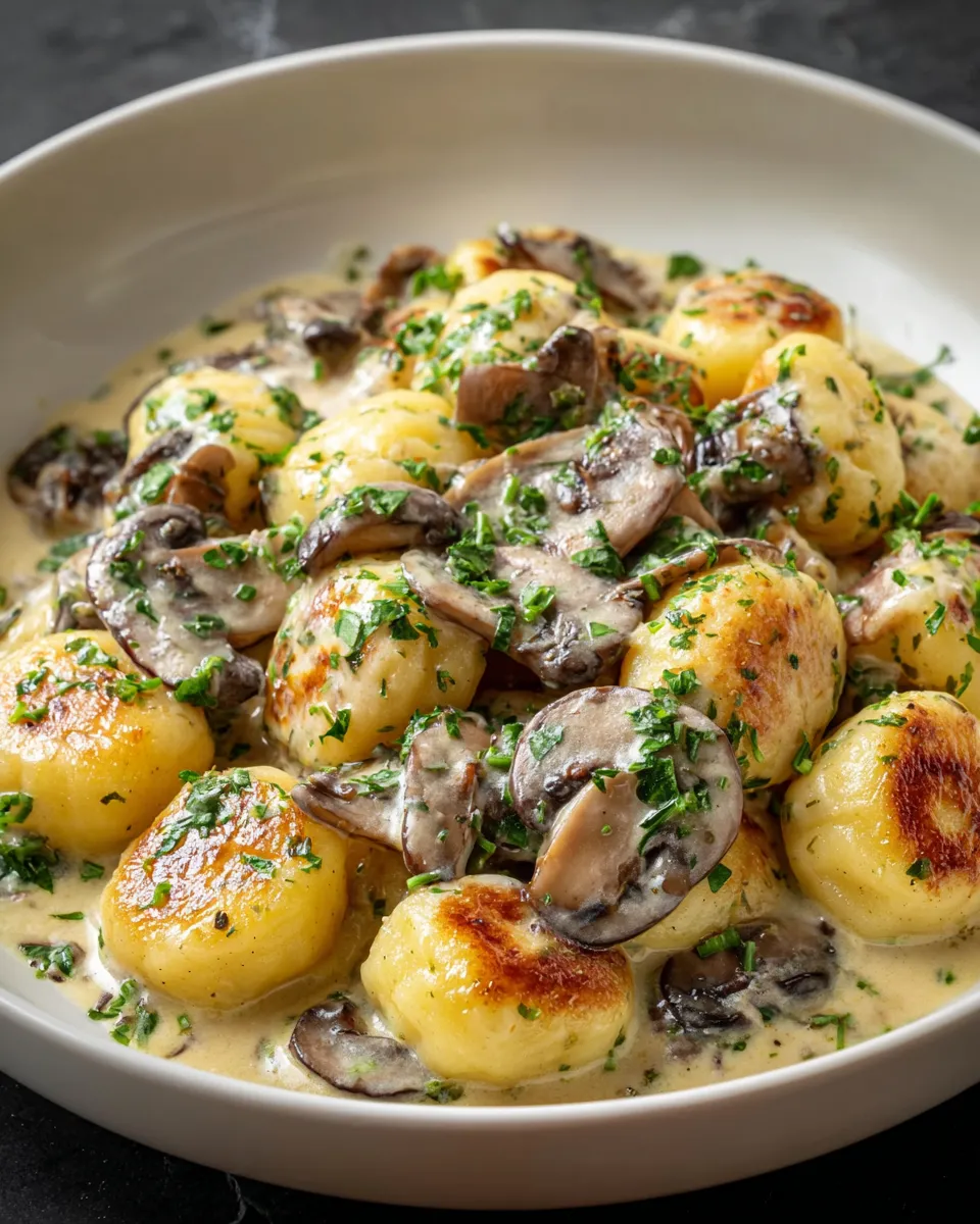 Kluski śląskie z sosem grzybowym