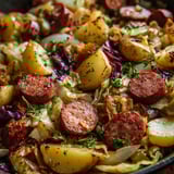 Polska Patelnia z Kiełbasą, Kapustą i Ziemniakami.