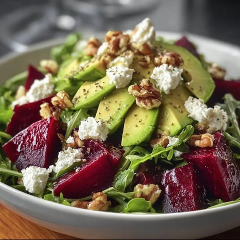 Salat z mięsem, orzechami i avocado.