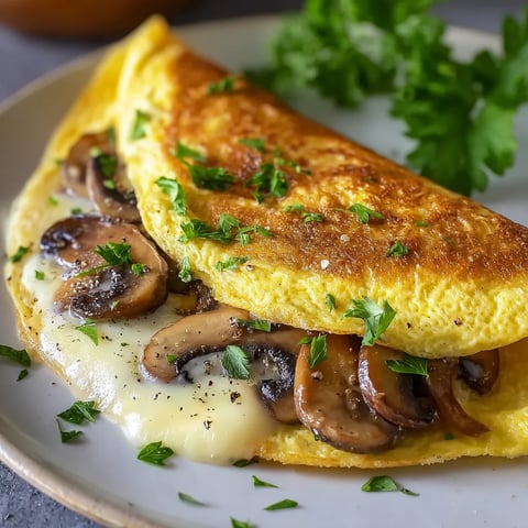 Omlet z Pieczarkami i Mozzarellą.